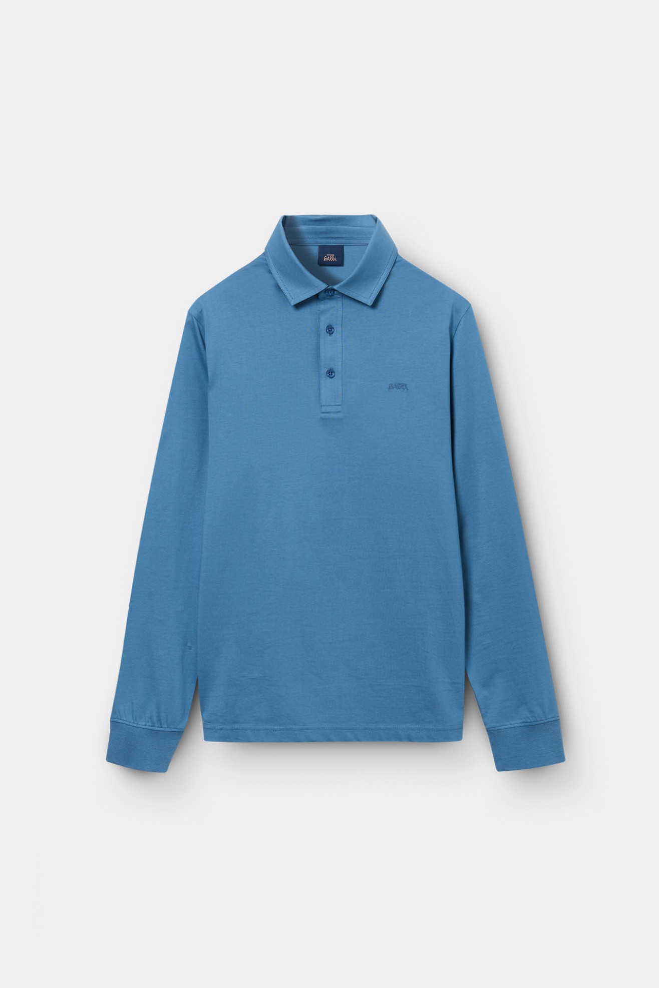 Polo de manga comprida regular fit azul