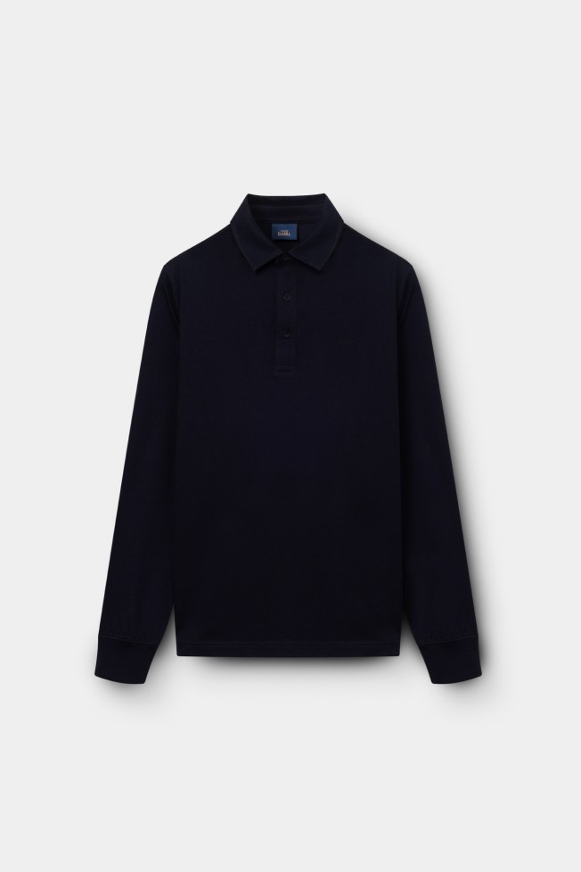 Polo de manga comprida azul-marinho Polo de manga comprida azul-marinho