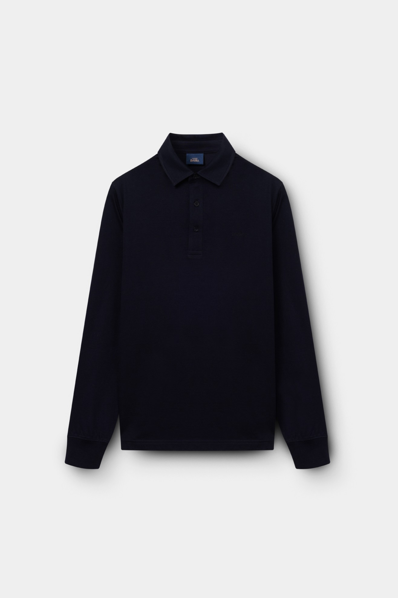Polo de manga comprida azul-marinho