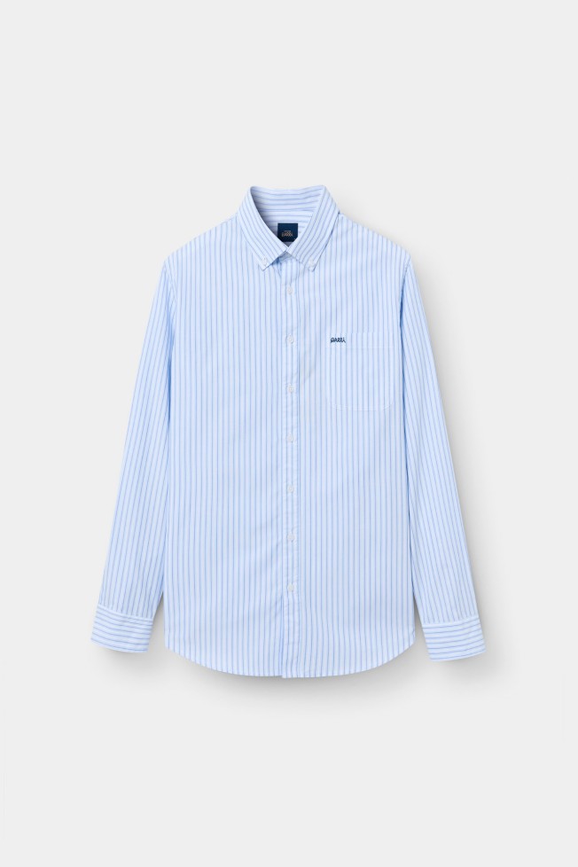 Camisa regular fit às riscas Camisa regular fit às riscas