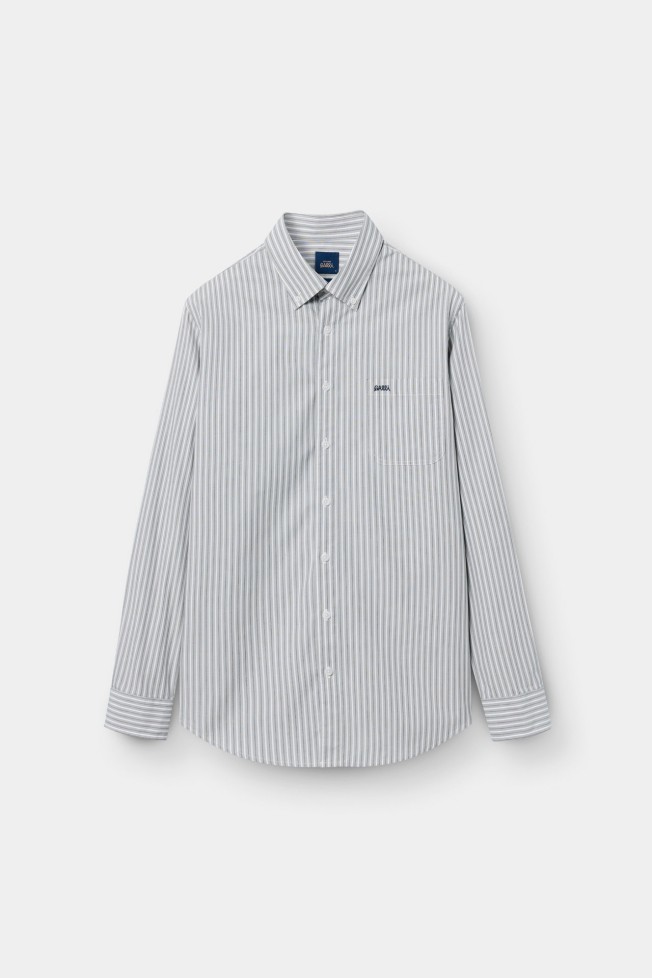 Camisa regular fit às riscas Camisa regular fit às riscas