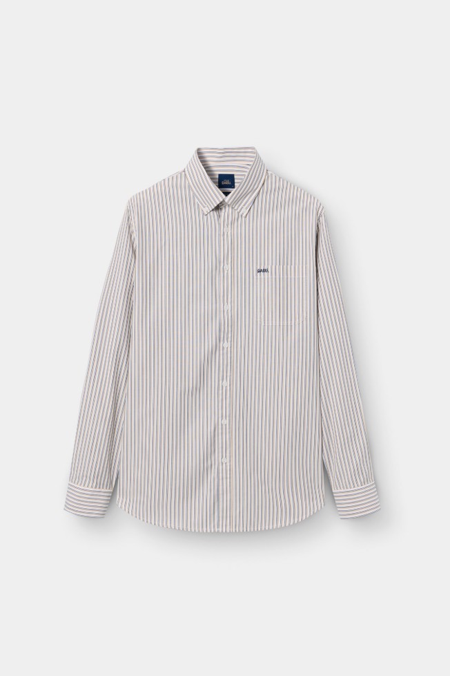 Camisa regular fit às riscas Camisa regular fit às riscas