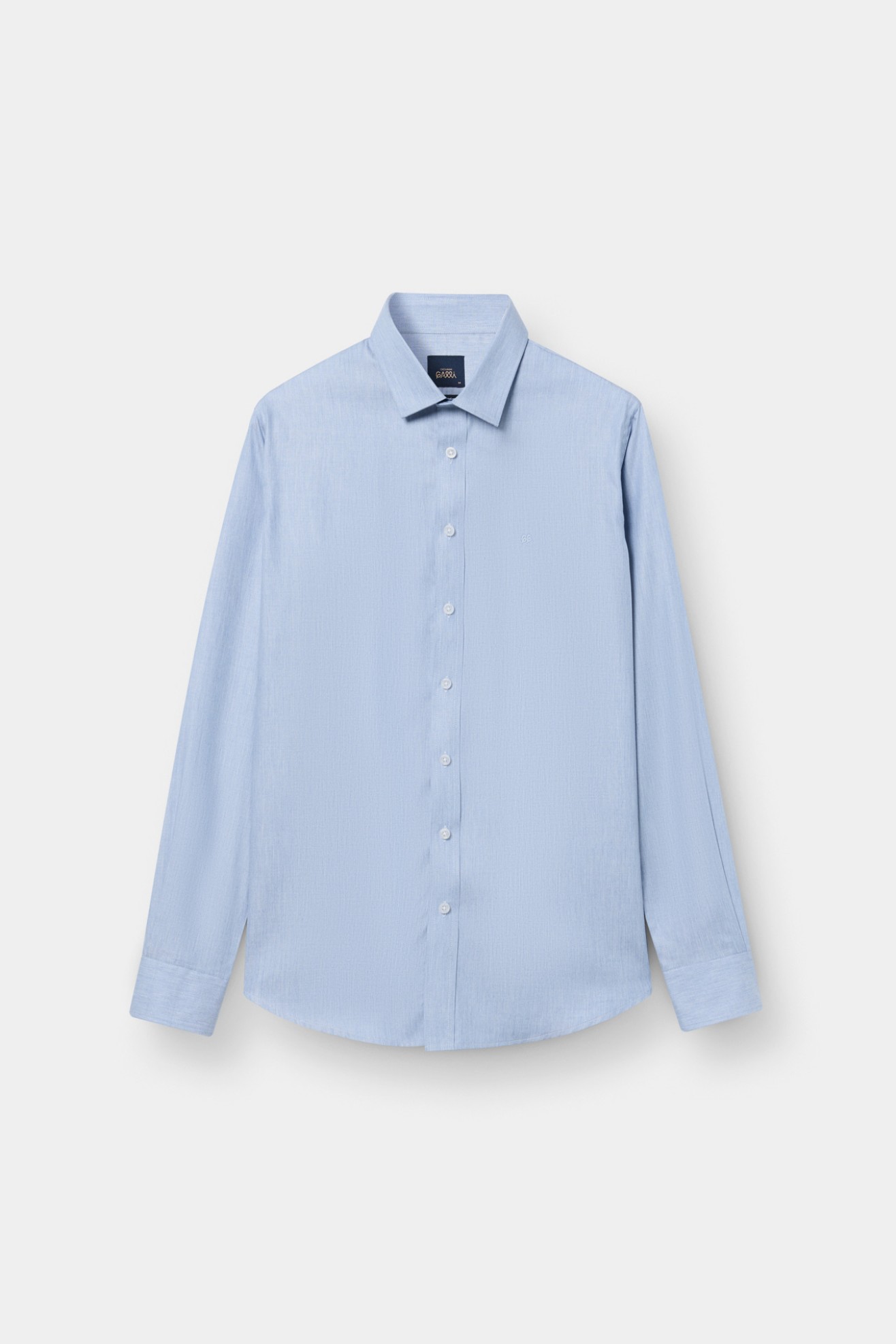 Camisa slim fit em algod�o e liocel