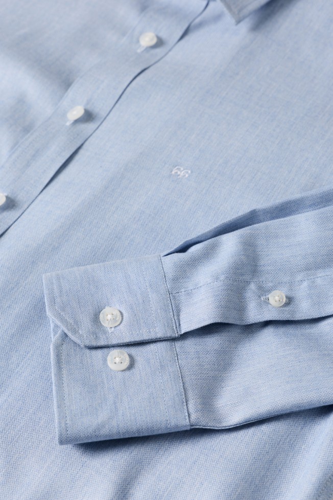 Camisa slim fit em algod�o e liocel