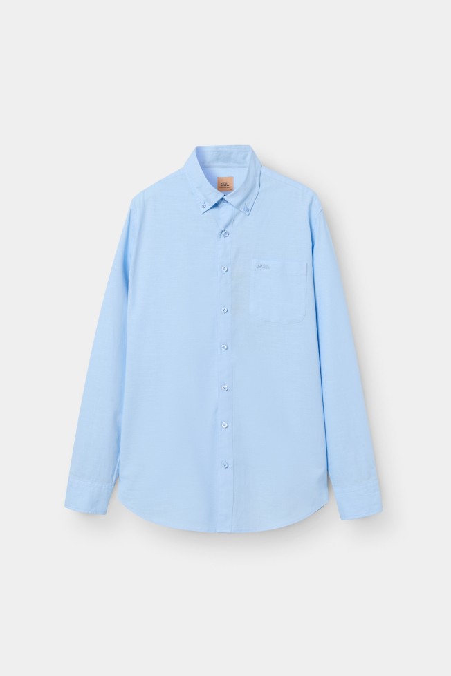 Camisa regular fit em linho e algod�o