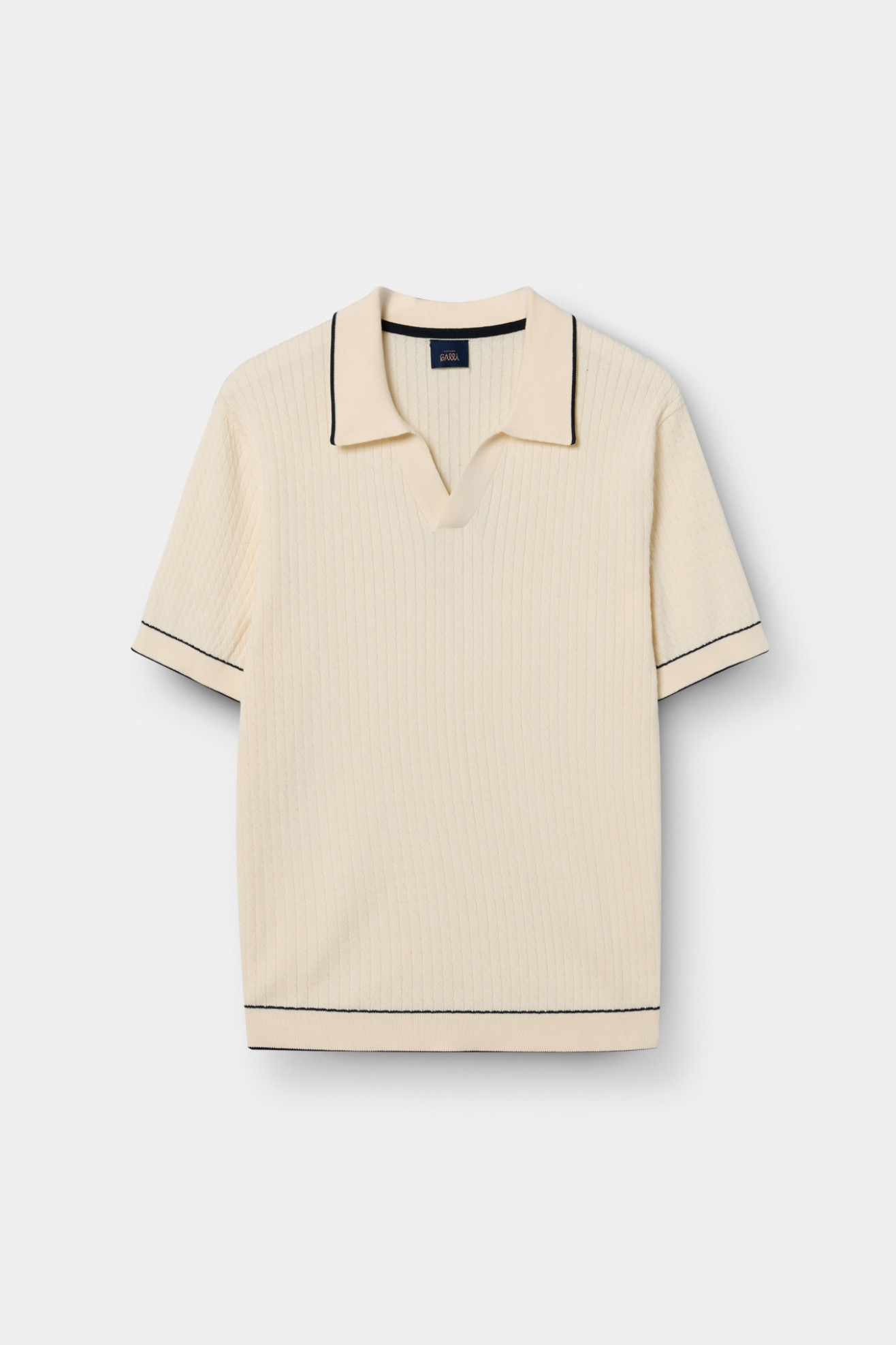 Polo de malha tricotada em algod�o