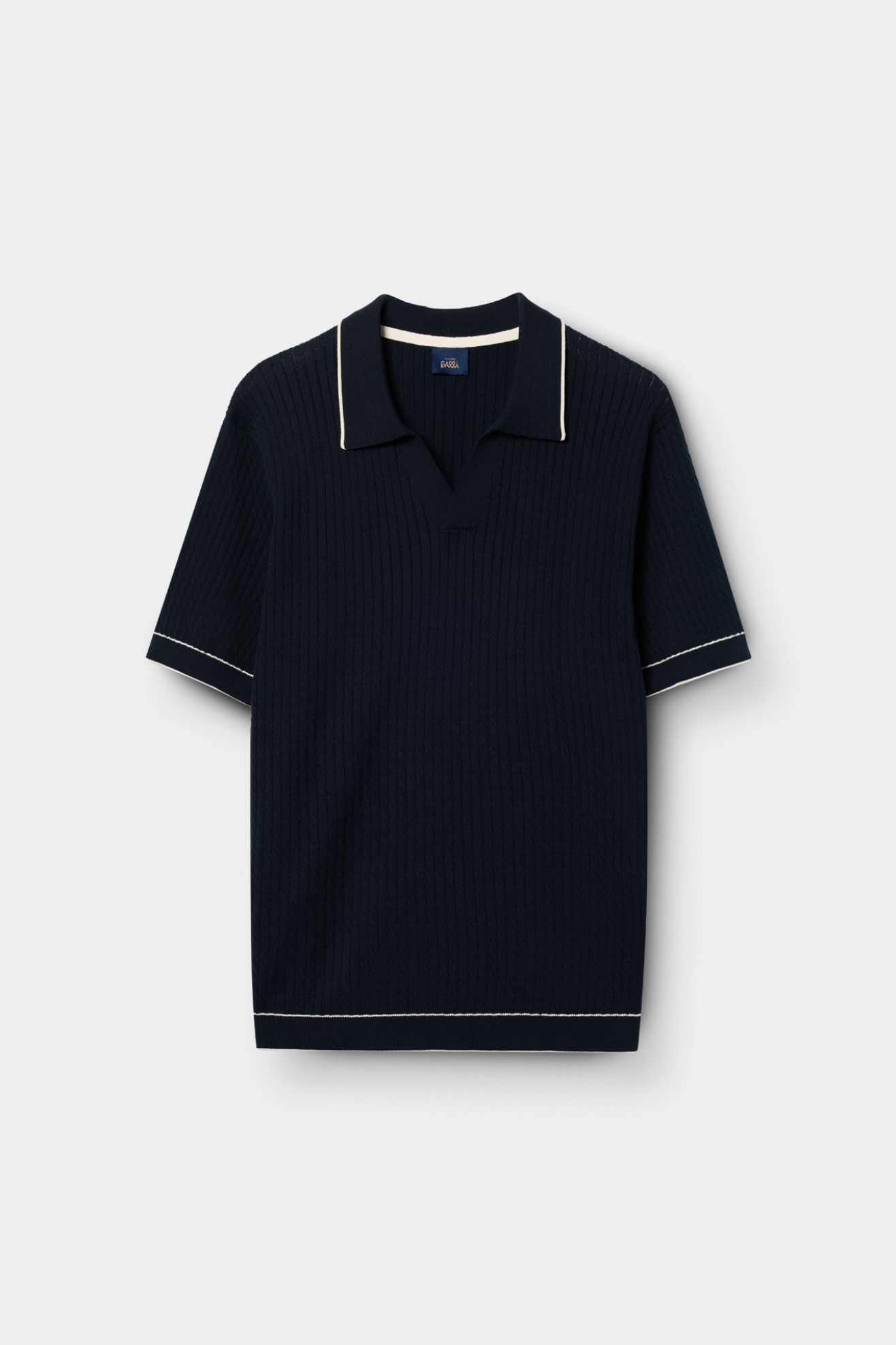 Polo de malha tricotada em algod�o