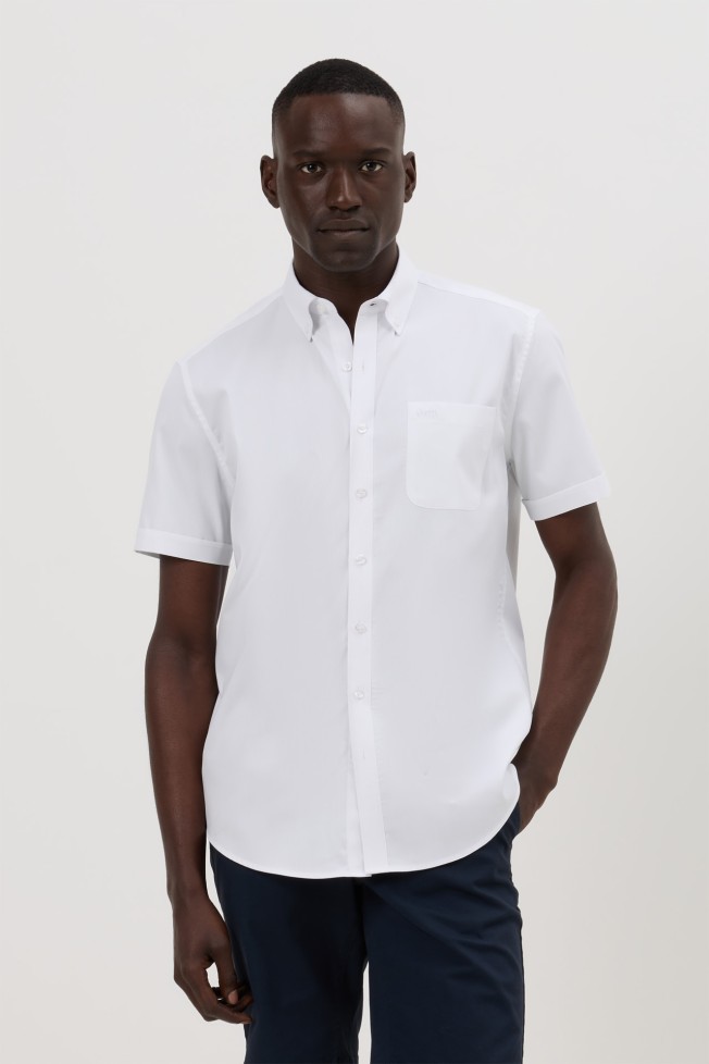 Camisa oxford de manga curta regular fit