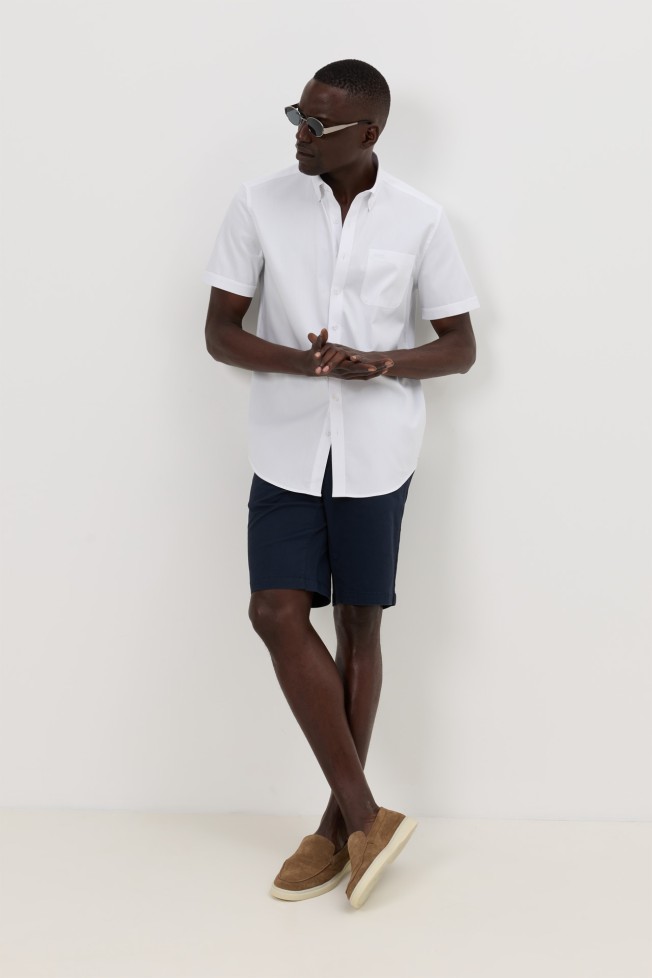 Camisa oxford de manga curta regular fit