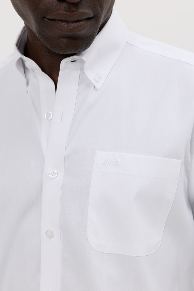 Camisa oxford de manga curta regular fit