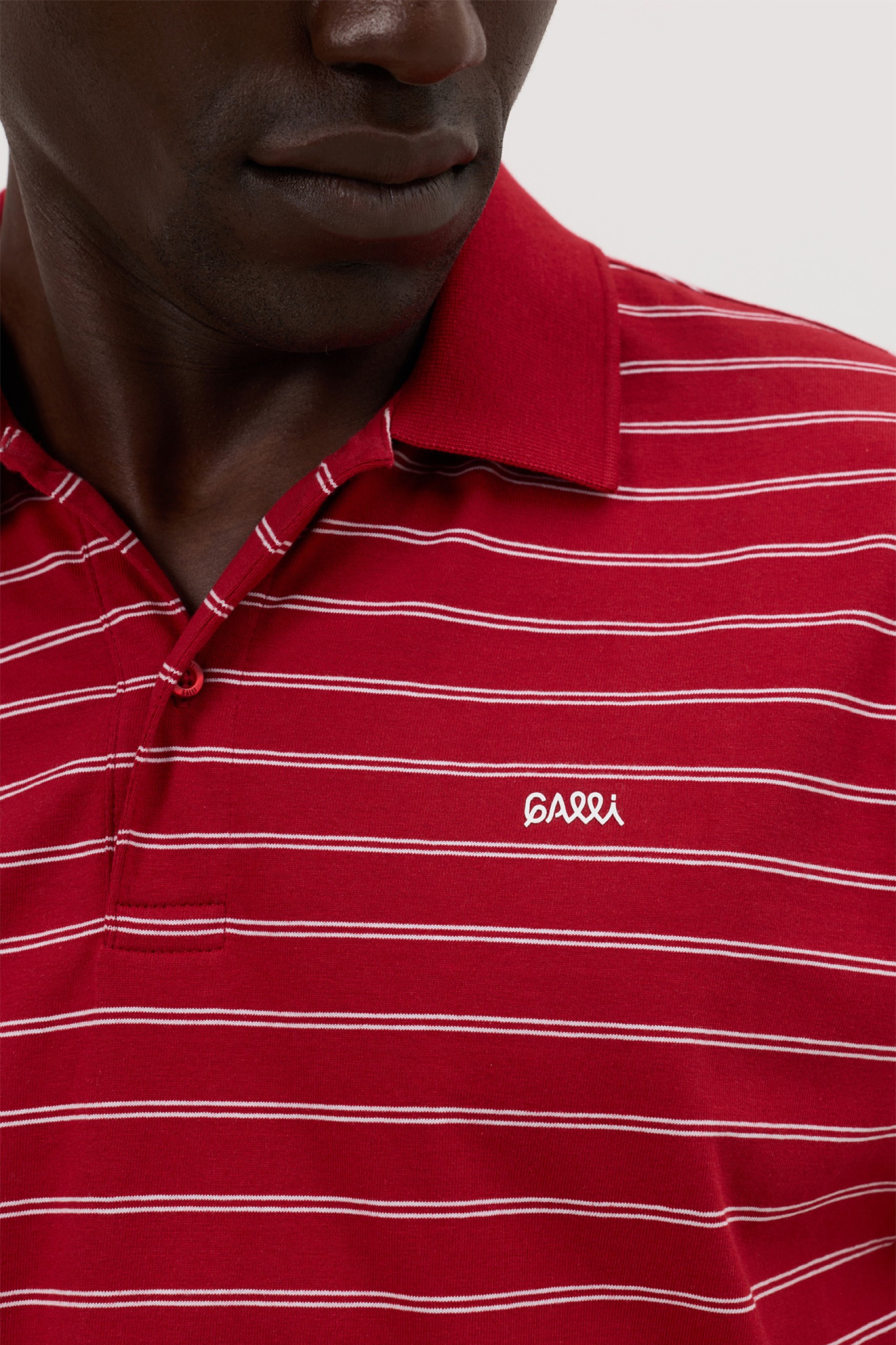 Polo às riscas em algodão