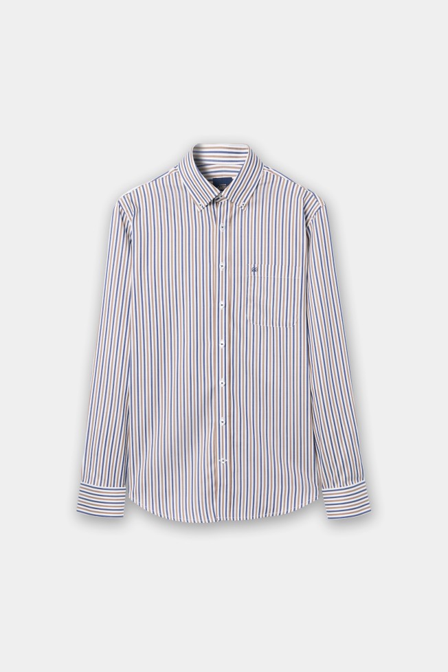 Camisa �s riscas regular fit