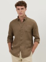 Camisa regular fit em linho