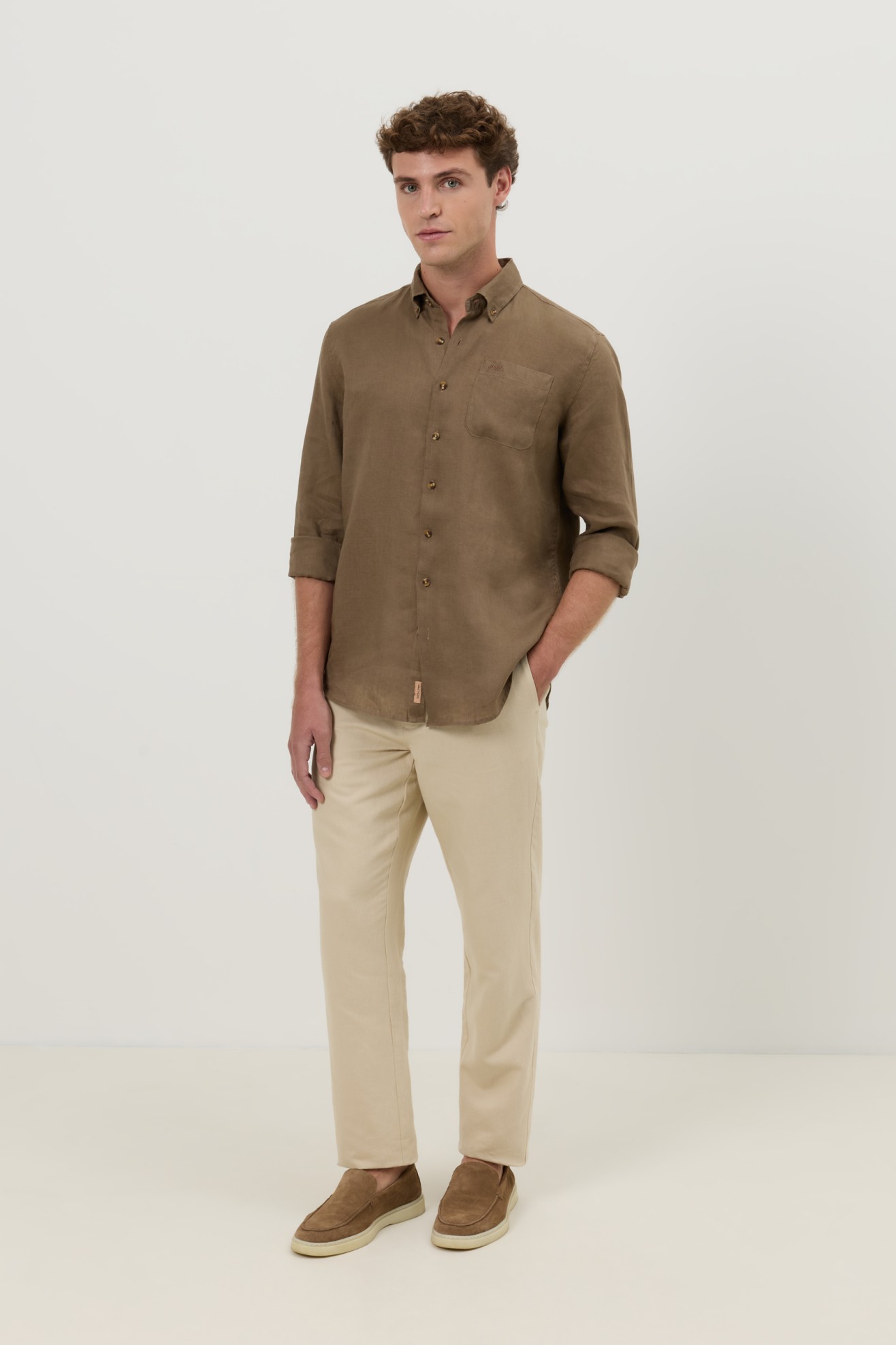 Camisa regular fit em linho