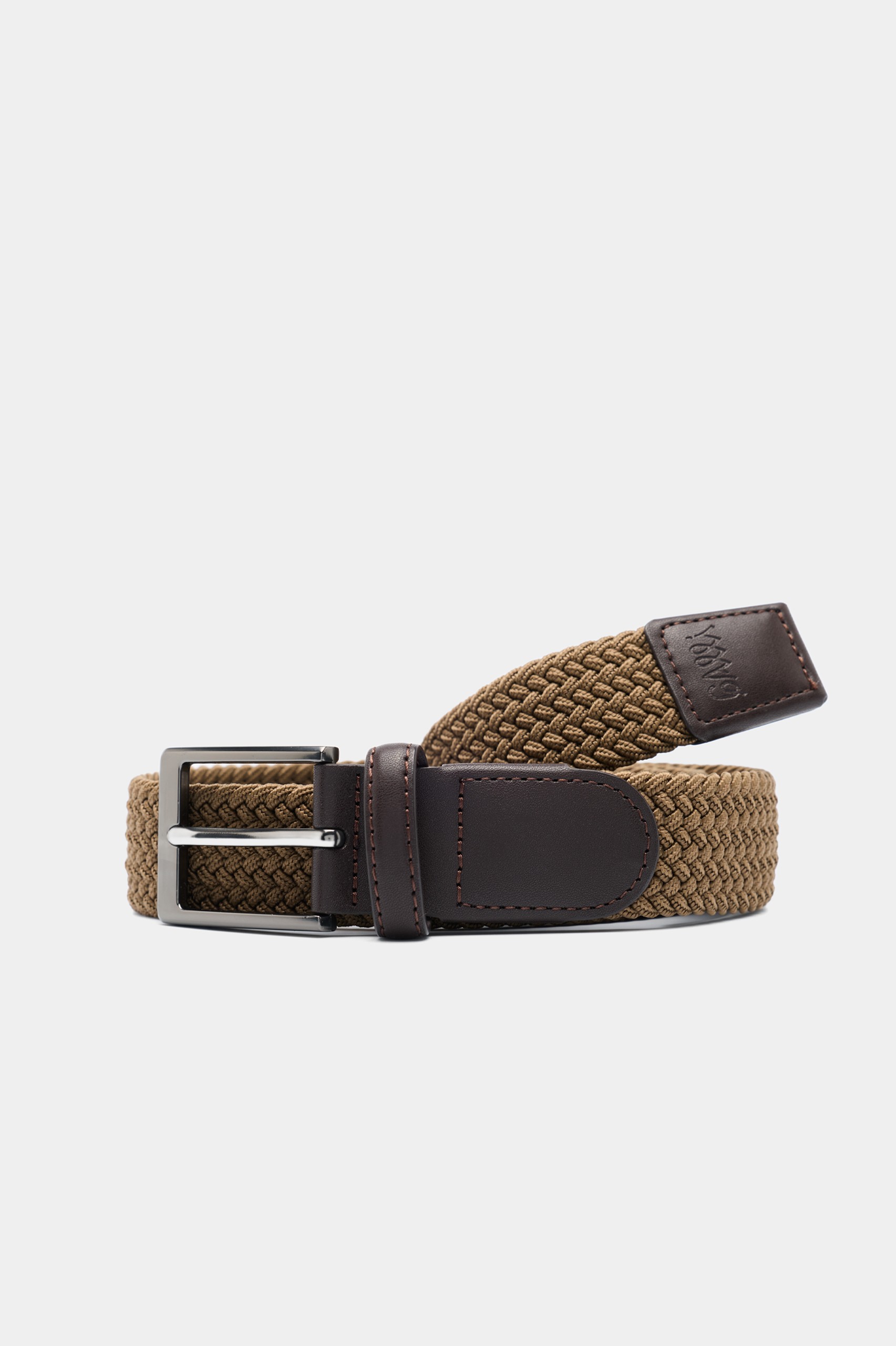 Cinturón trenzado beige