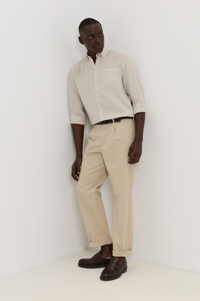 Camisa regular fit em linho