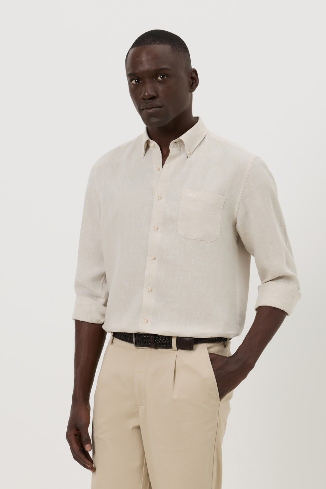 Camisa regular fit em linho