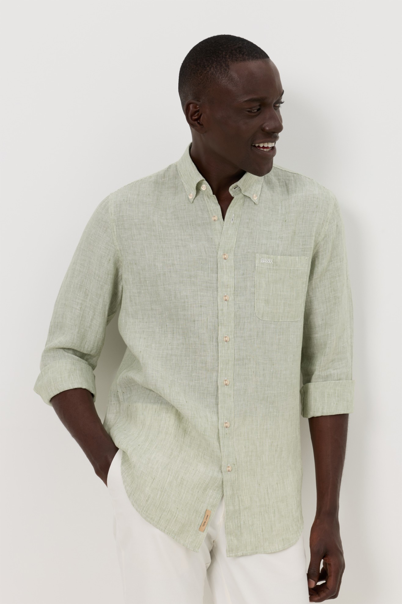 Camisa regular fit em linho