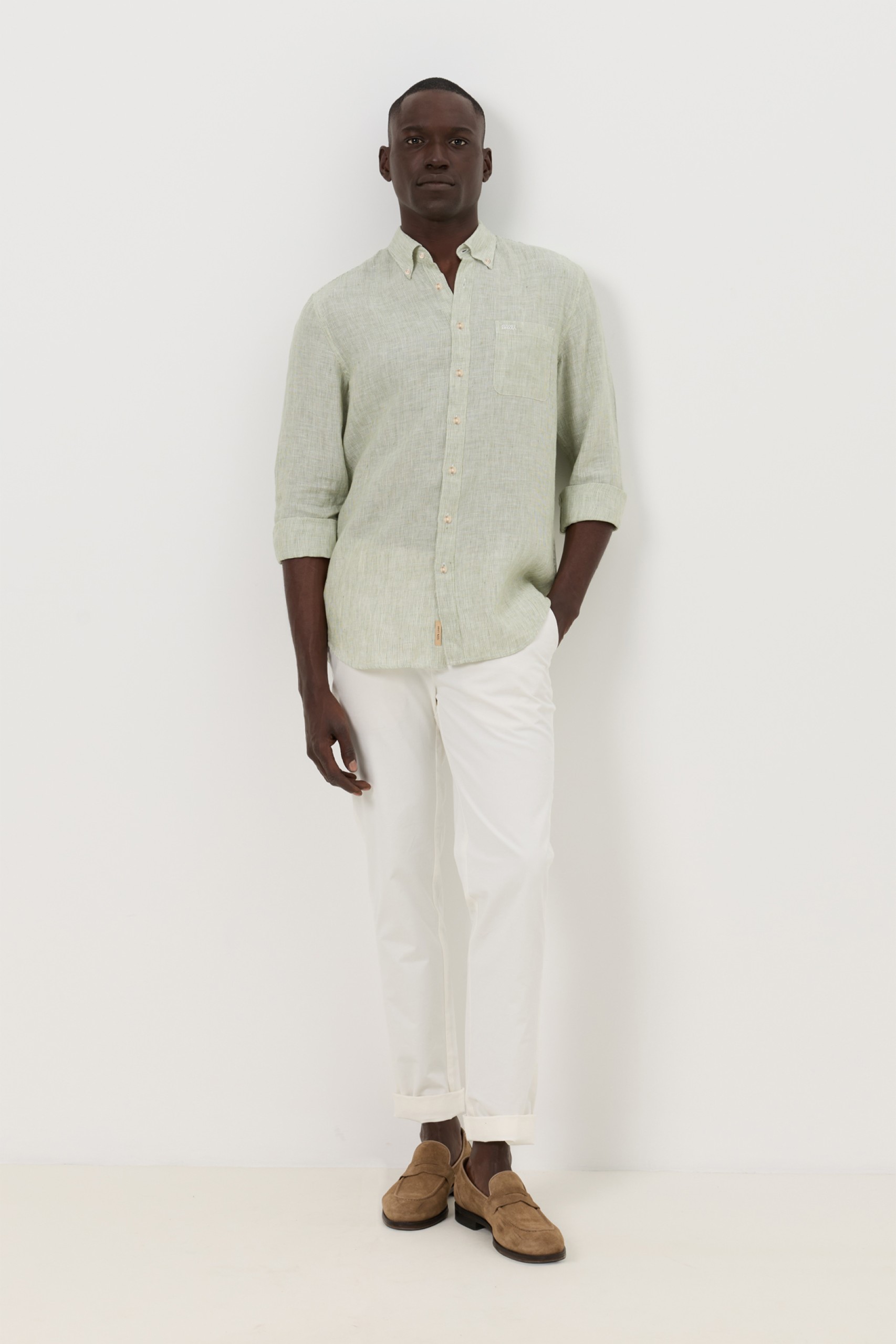 Camisa regular fit de lino
