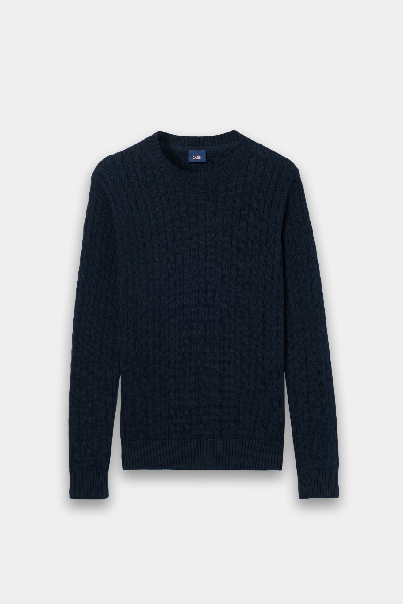 Camisola de malha tricotada azul-marinho