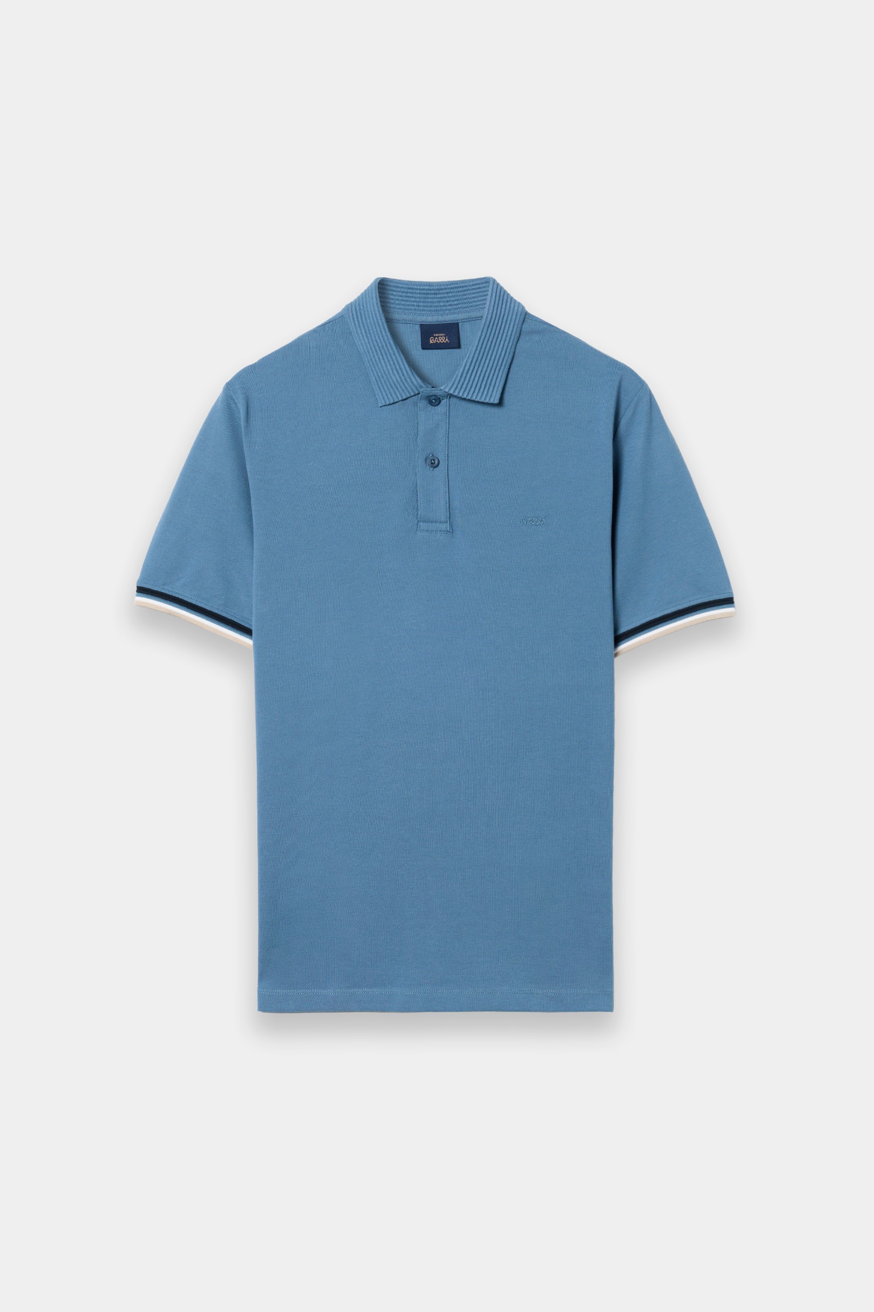 Polo azul de manga corta