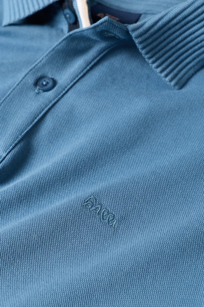 Polo de manga curta azul