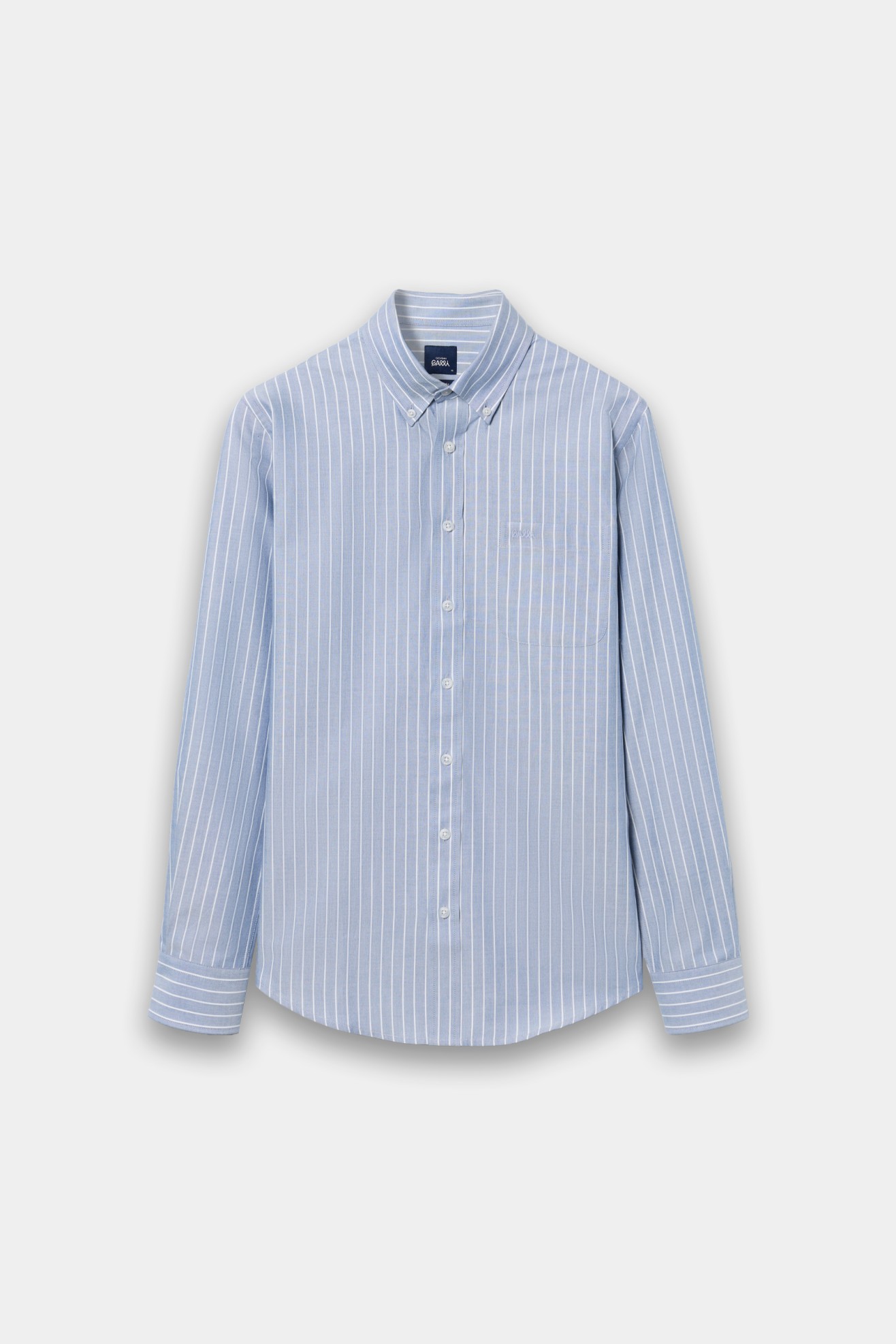 Camisa azul �s riscas regular fit