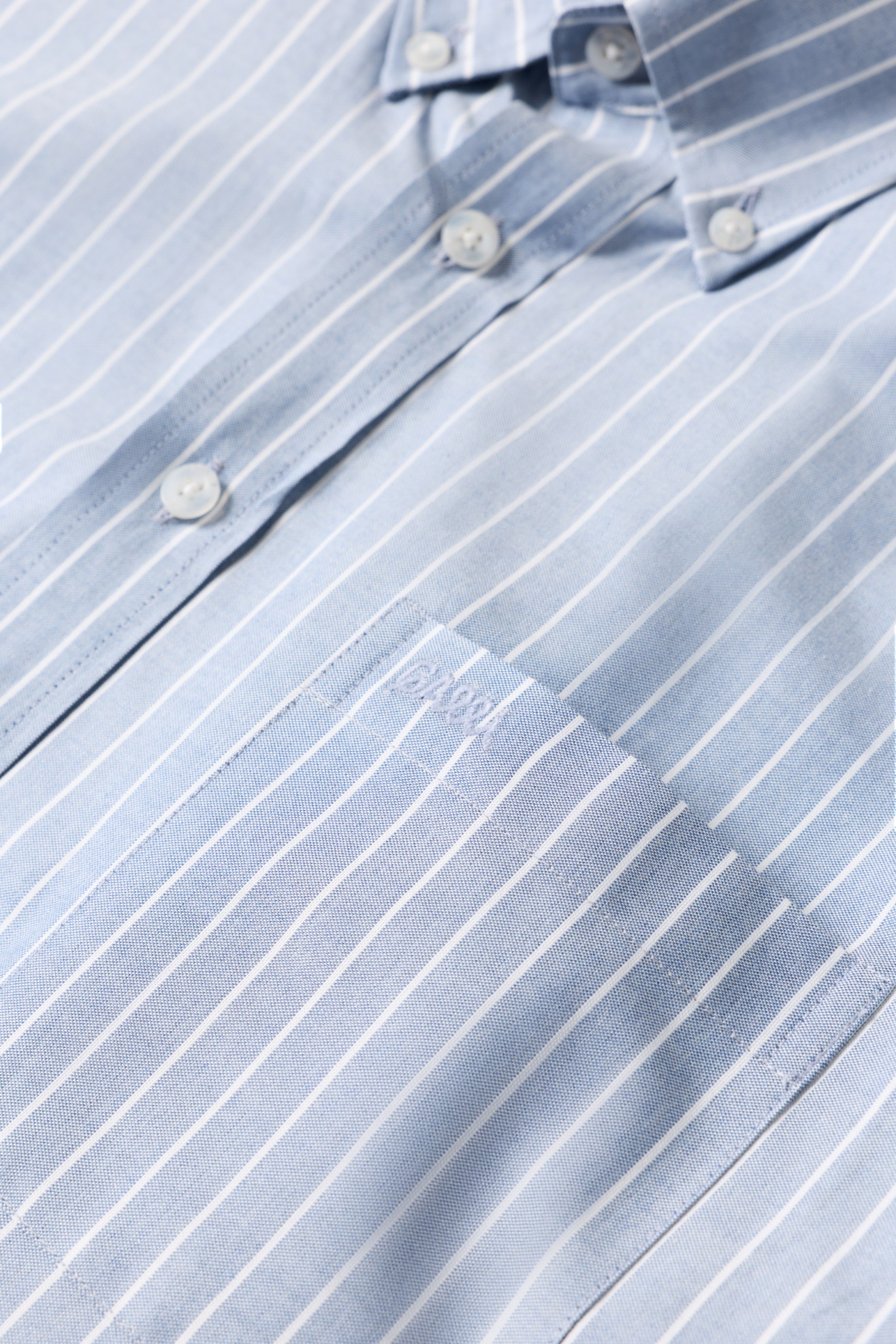 Camisa azul �s riscas regular fit