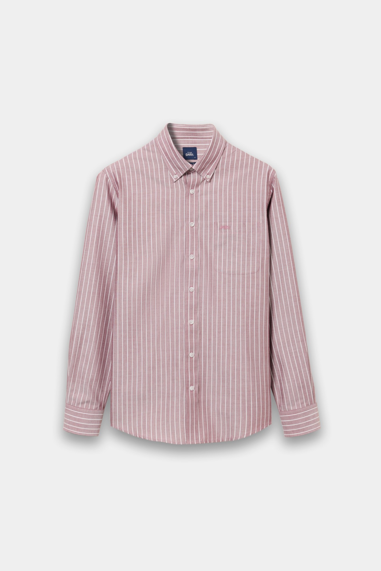 Camisa vermelha �s riscas regular fit