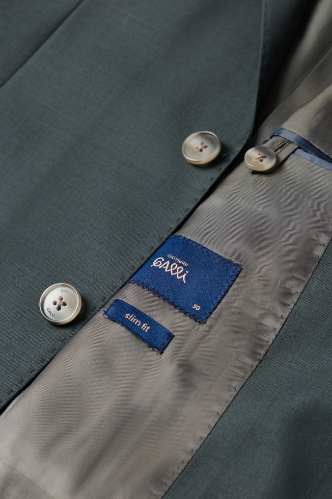 Fato slim fit com lã Fato slim fit com lã