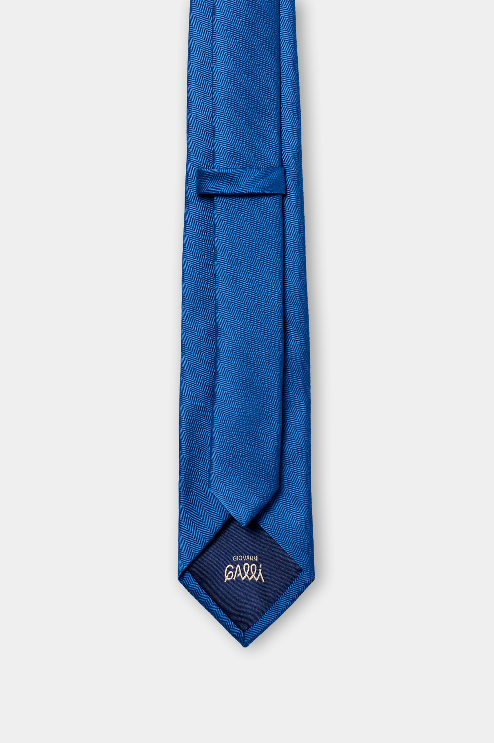 Corbata azul con estampado de espiga