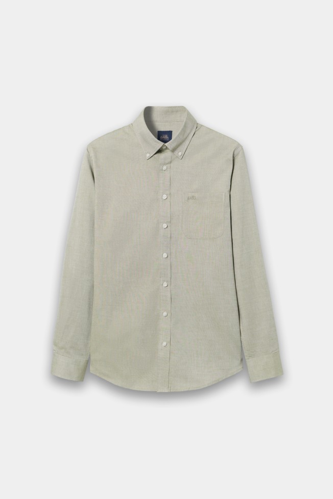 Camisa caqui de manga larga Camisa caqui de manga larga