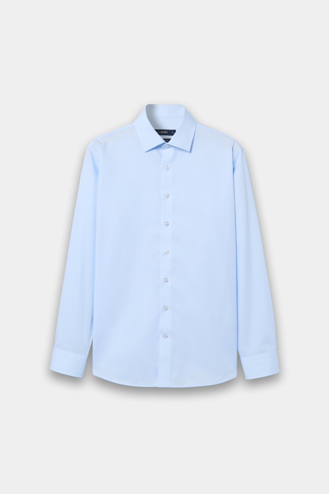 Camisa azul de corte regular Non Iron Camisa azul de corte regular Non Iron