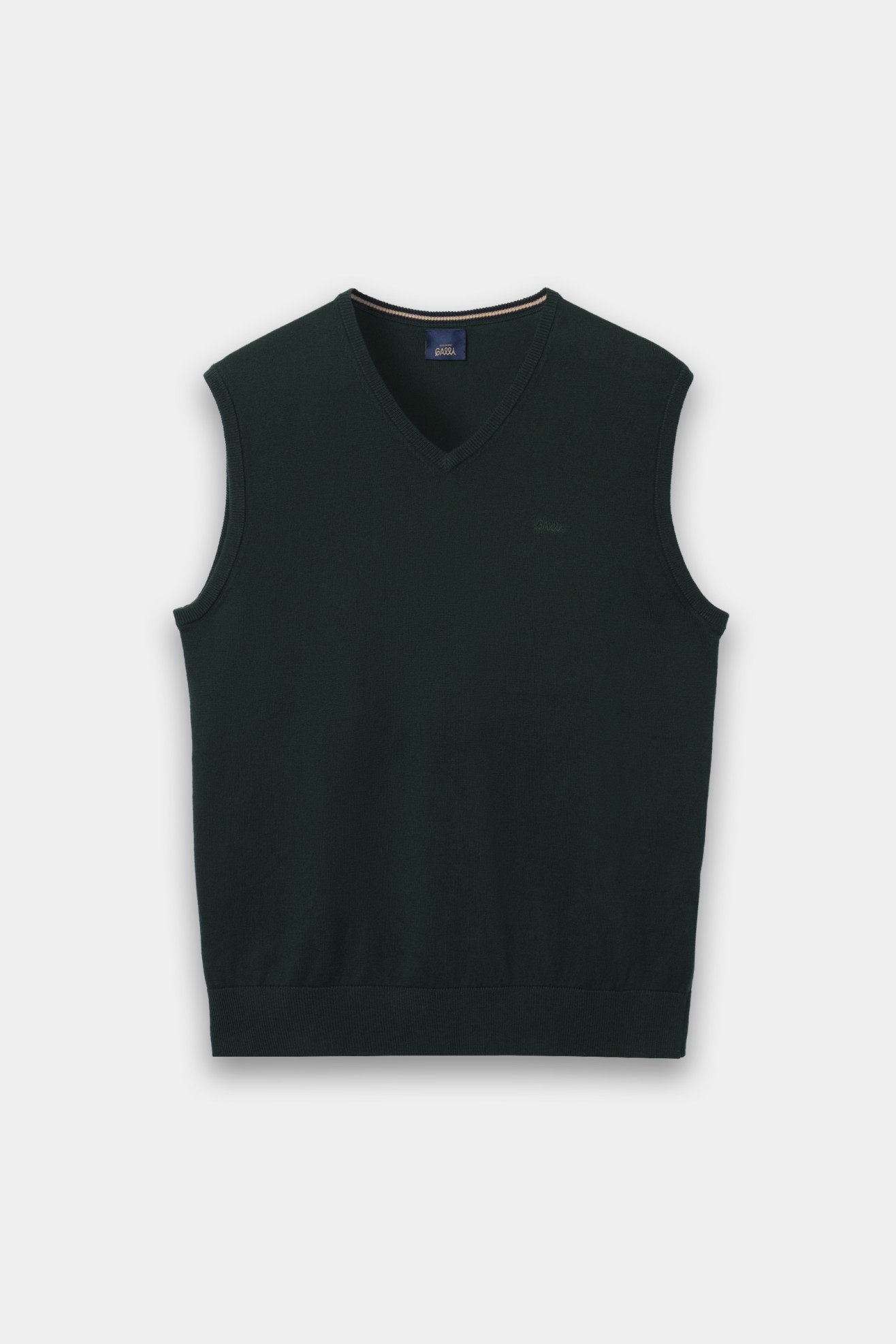 Colete com algodão e caxemira verde
