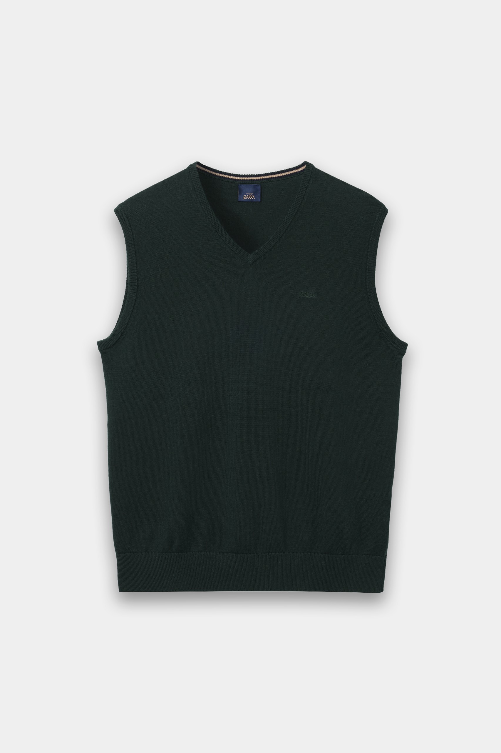 Colete com algodão e caxemira verde