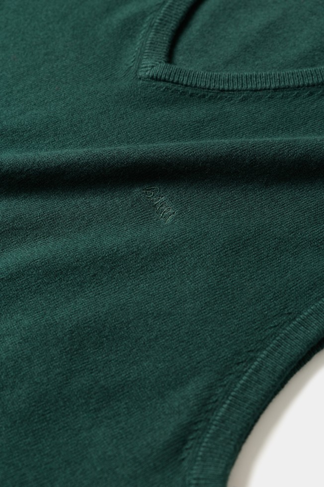 Colete com algodão e caxemira verde Colete com algodão e caxemira verde