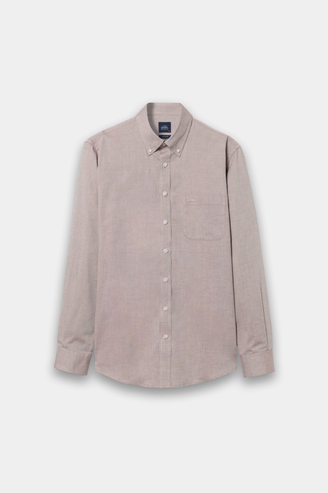 Camisa bege de manga comprida Camisa bege de manga comprida