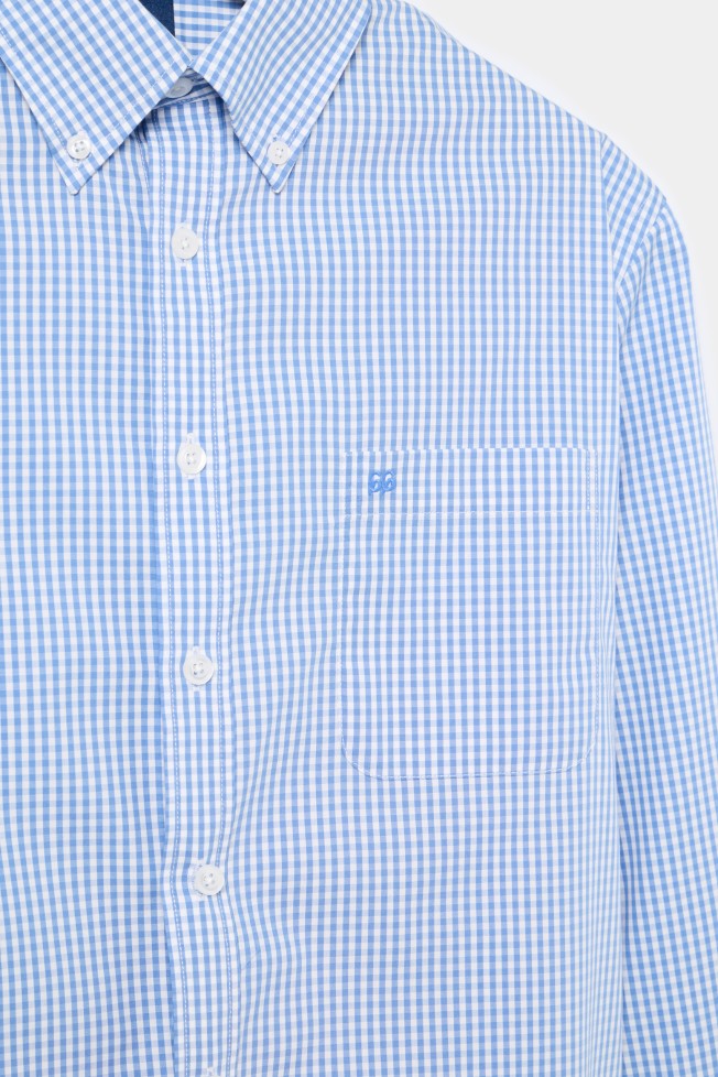 Camisa popeline regular fit em azul