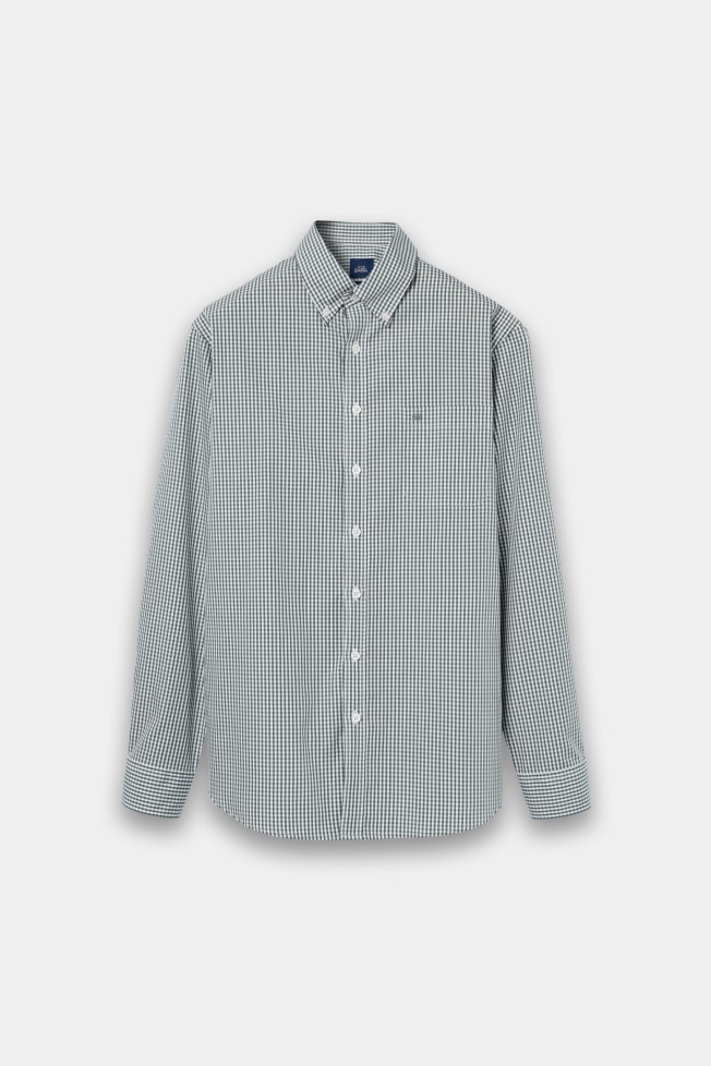 Camisa popeline regular fit em verde Camisa popeline regular fit em verde