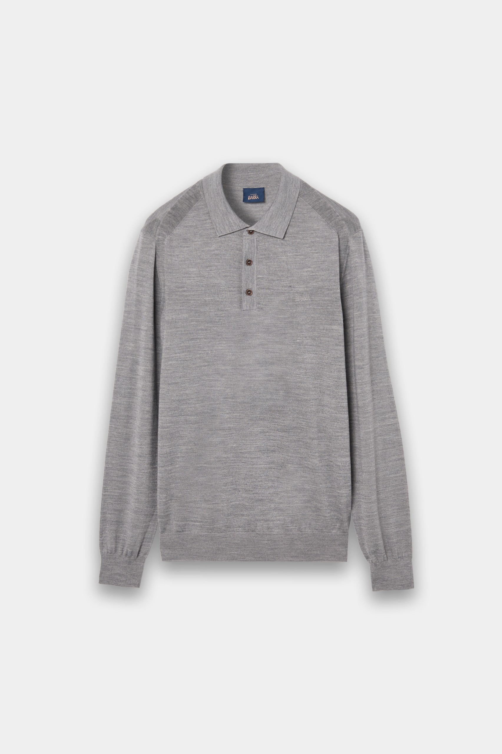 Polo gris de punto con lana merino
