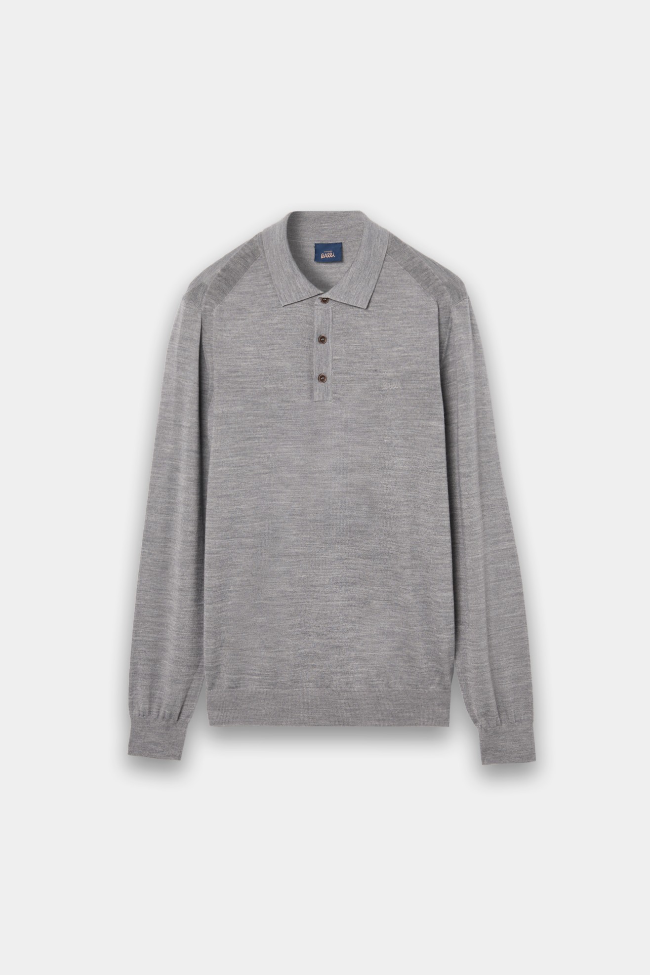 Polo cinzento de malha com l� merino