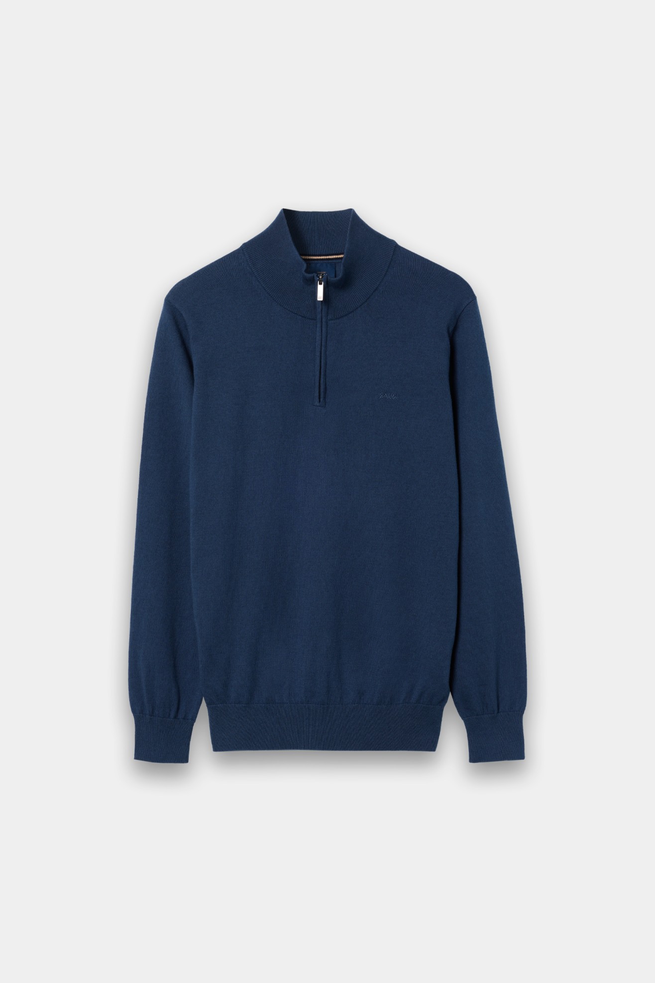 Camisola gola alta azul-marinho com fecho
