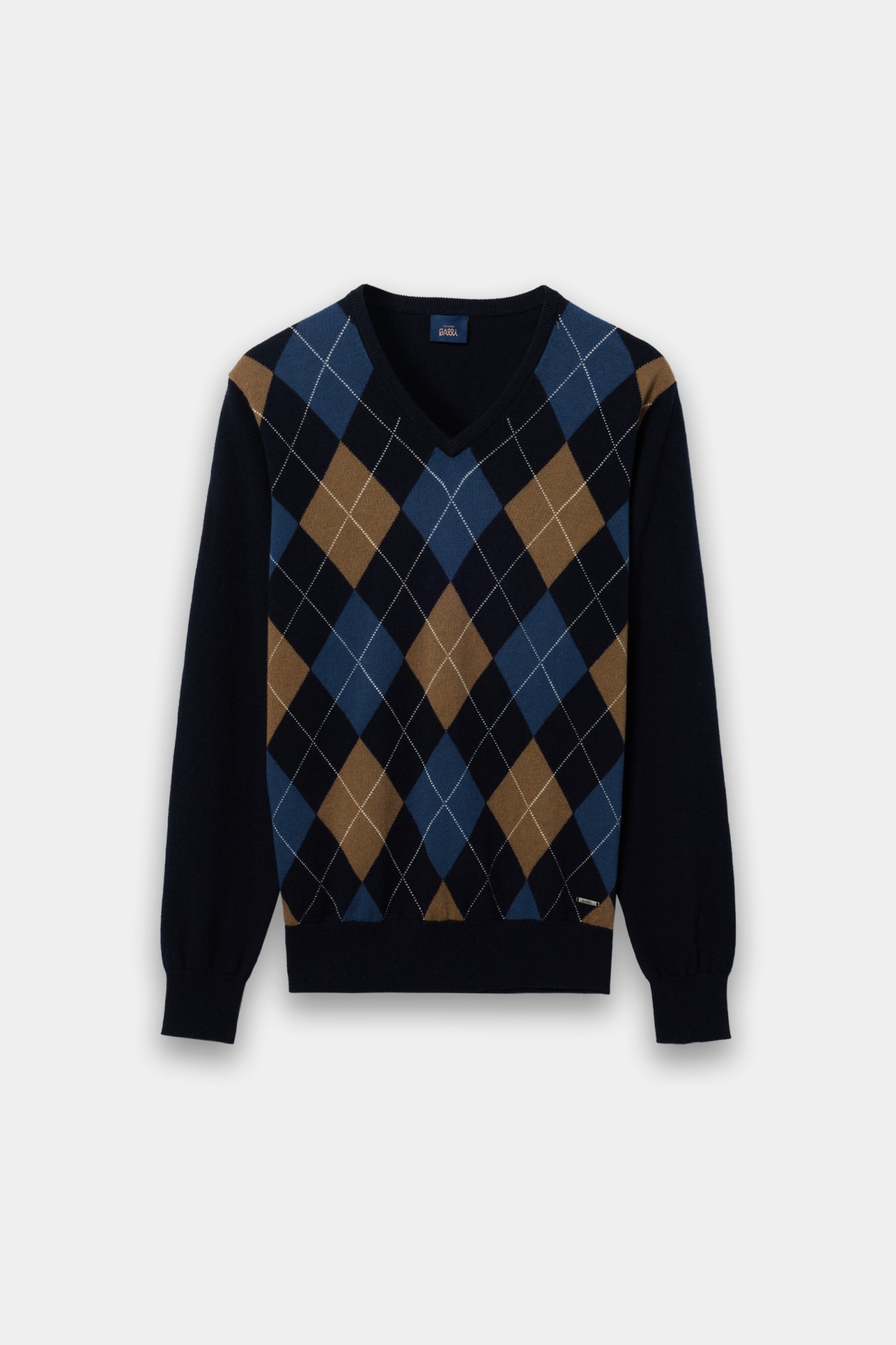 Camisola azul-marinho tricotada com l�