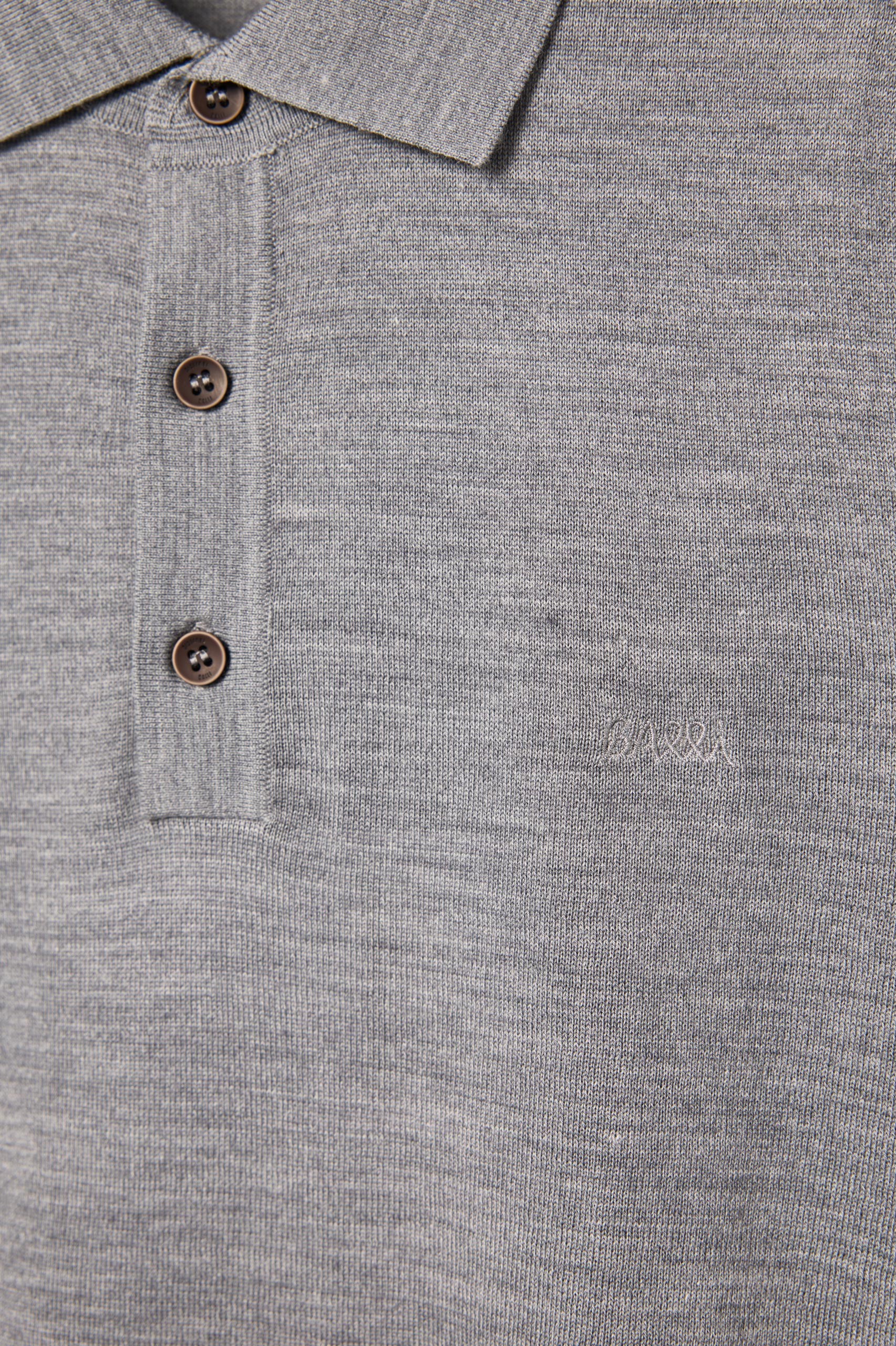 Polo gris de punto con lana merino