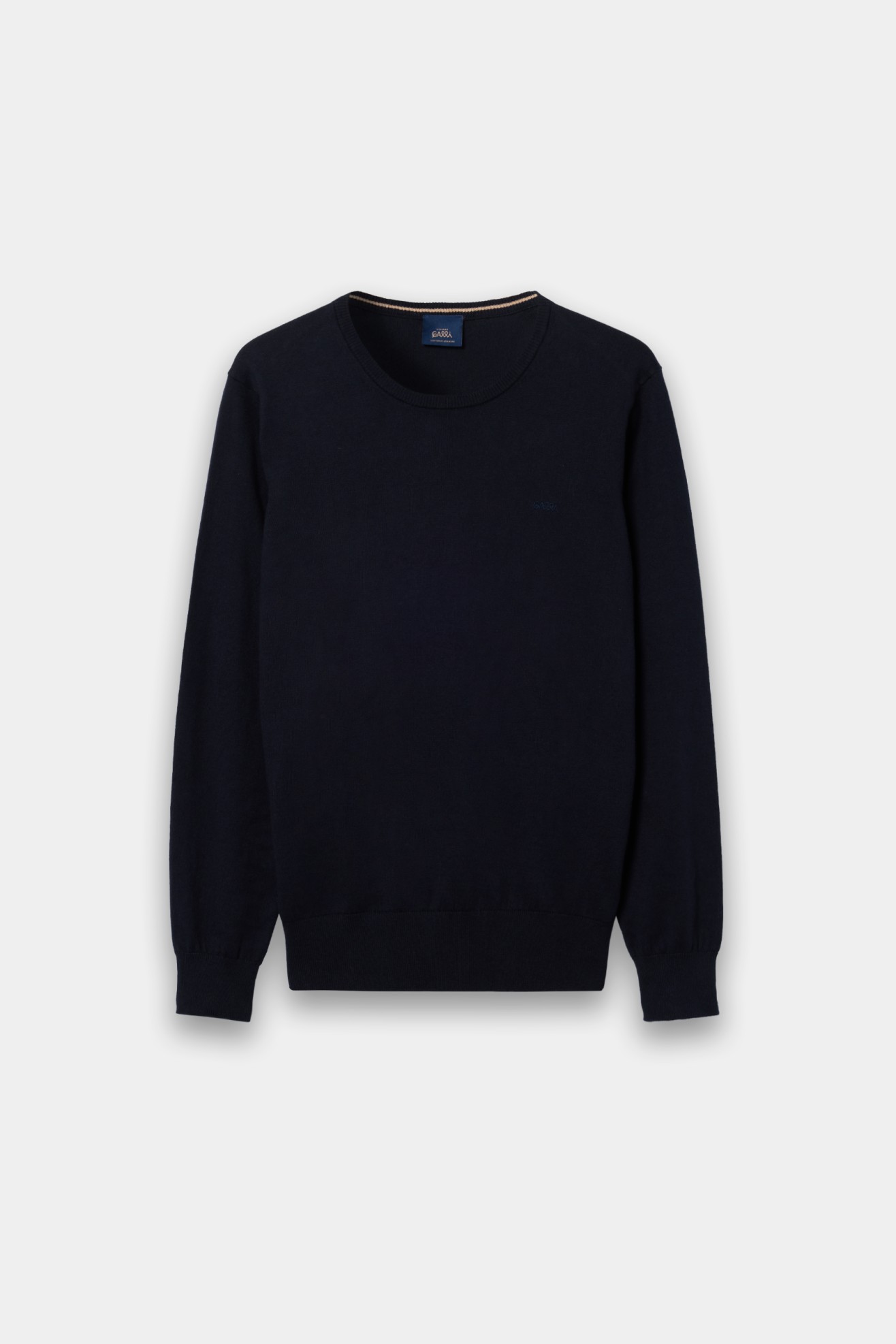 Camisola azul-marinho com algod�o e caxemira