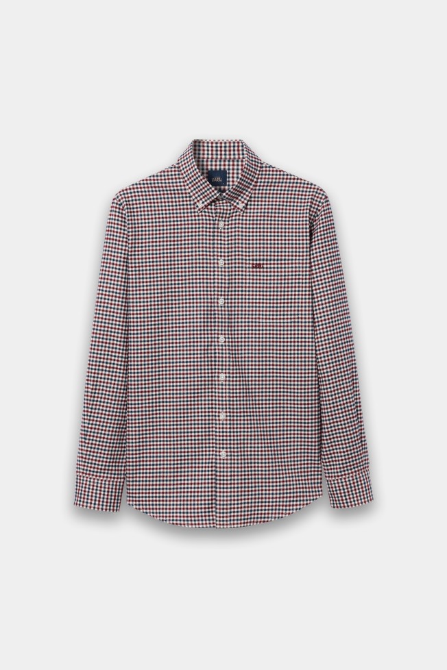 Camisa xadrez vermelha 100% algodão Camisa xadrez vermelha 100% algodão