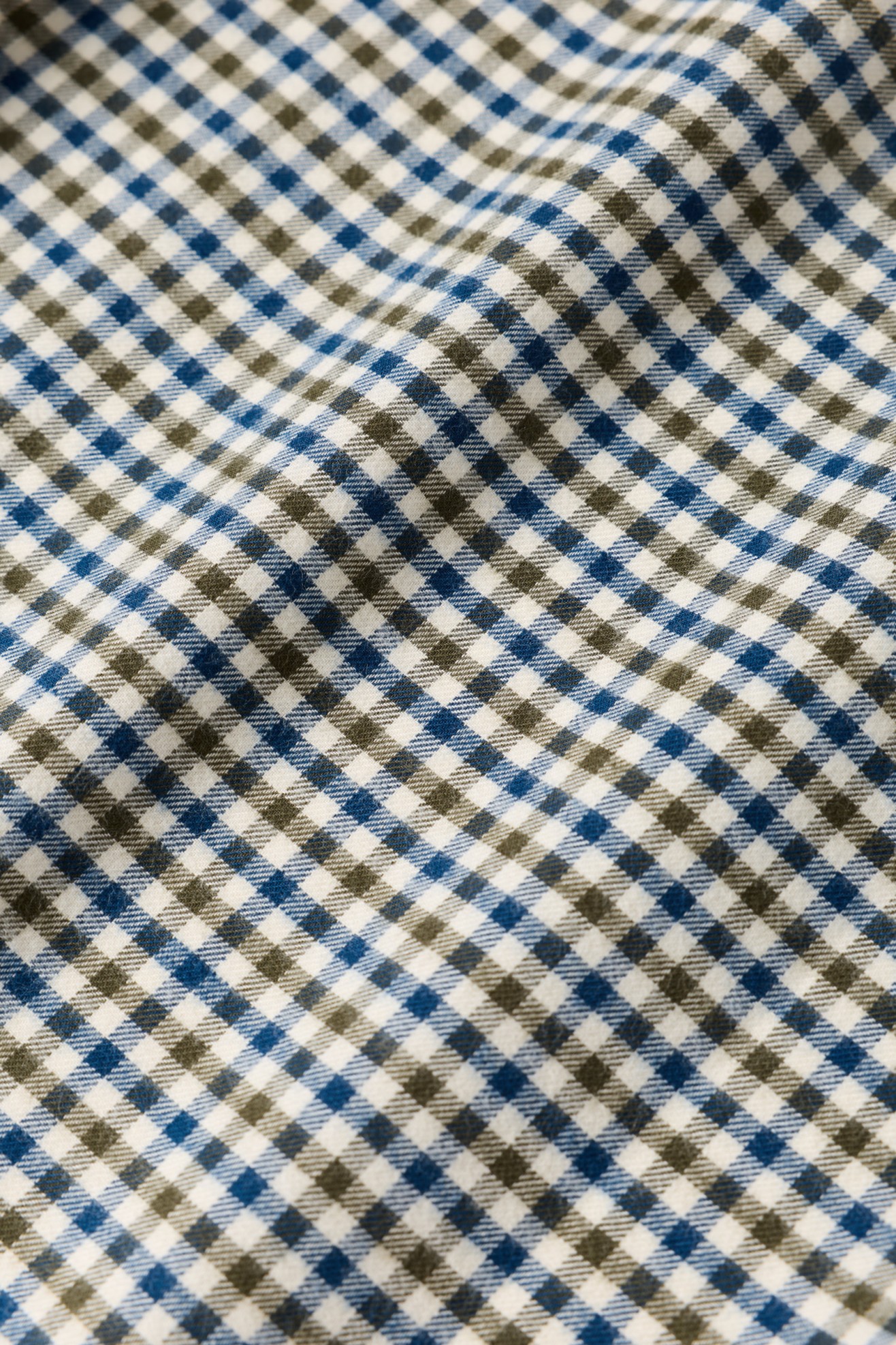 Camisa xadrez caqui 100% algod�o