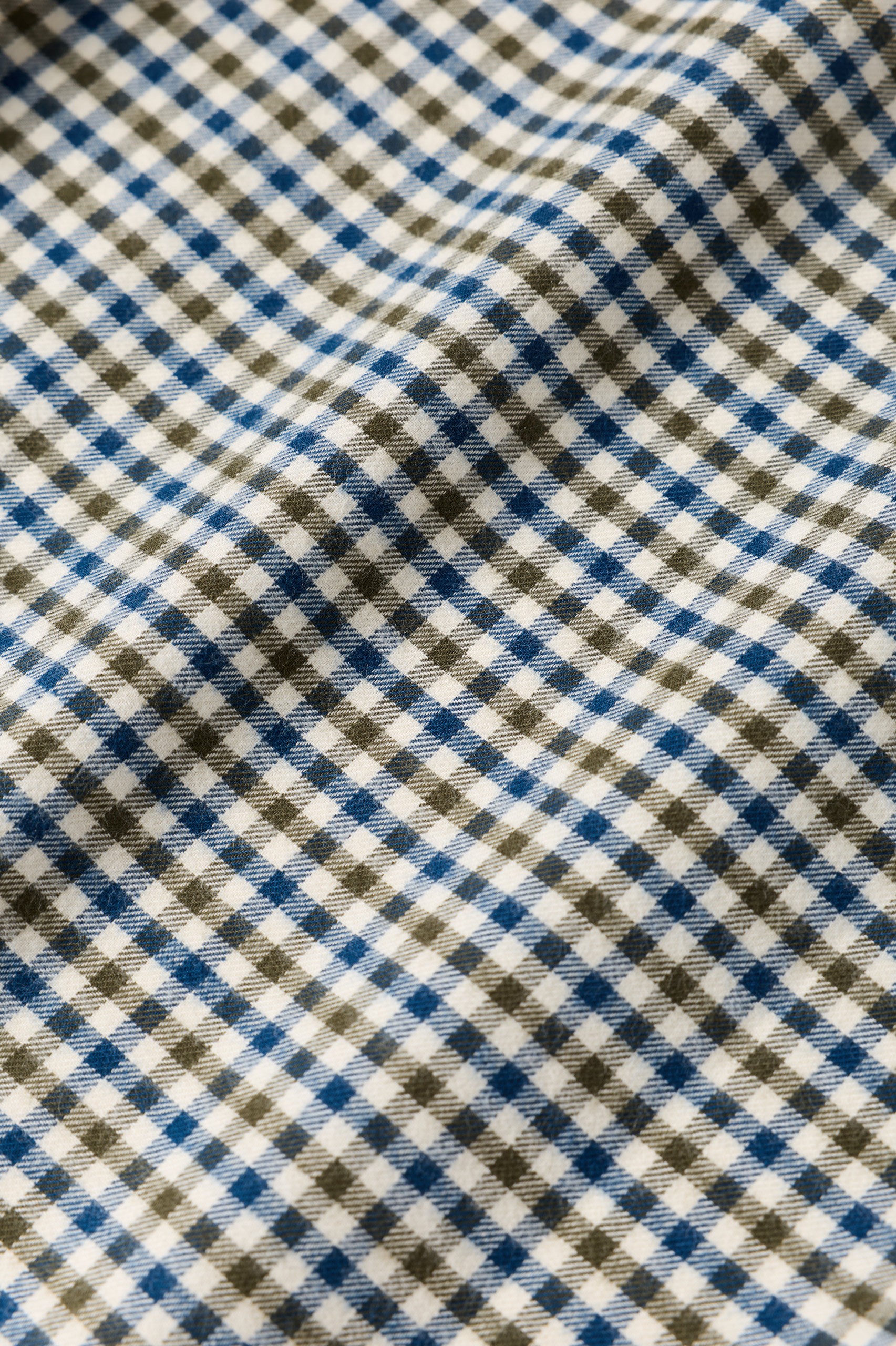 Camisa caqui a cuadros 100% algodón