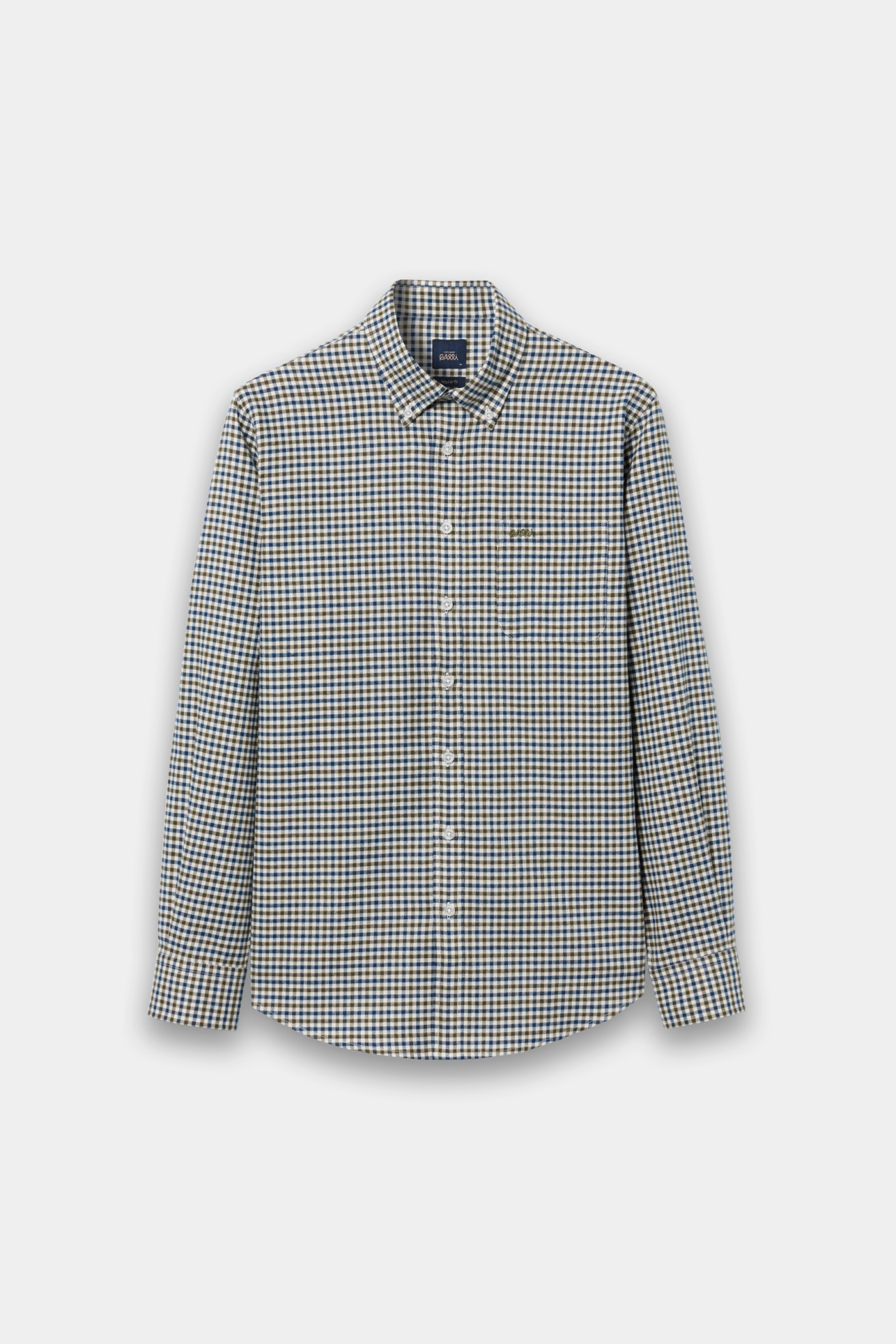 Camisa xadrez caqui 100% algod�o