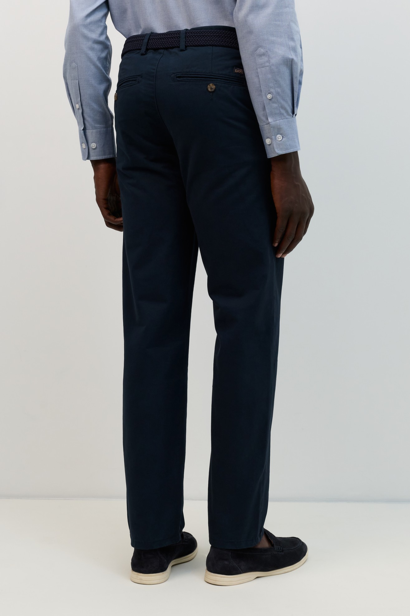 Cal�as chino em azul-marinho regular fit